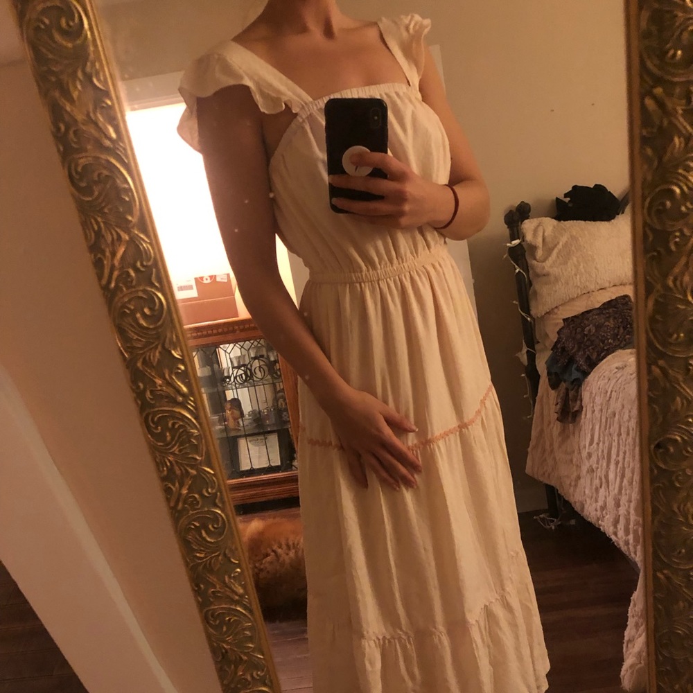 Pink Ruffle Maxi Dress - Picture 2 of 3